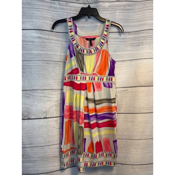 BCBGMAXAZRIA Sleeveless Multicolor Paint Brush Dress Size S - Picture 1 of 3